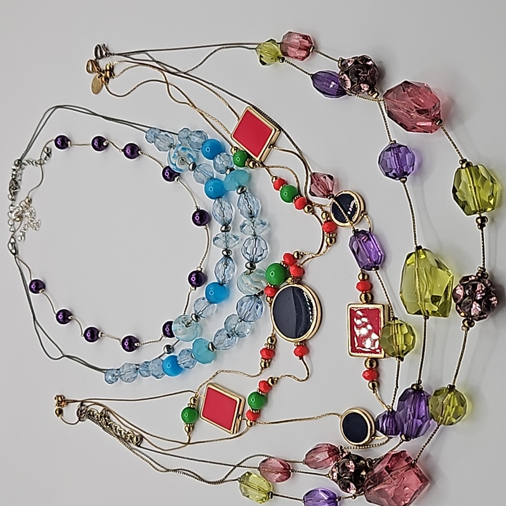 Metalic layered necklaces lot